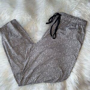 Rae Dunn Women's Cheetah Print Joggers Size L  Elastic Waist Casual Sleepwear